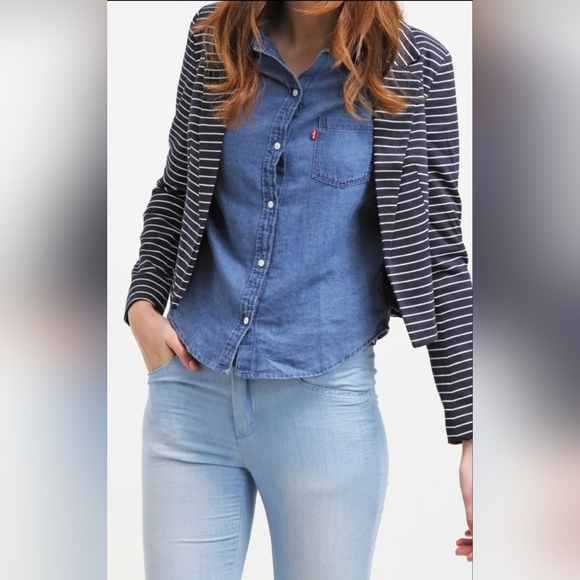 Only | Striped Navy & White Blazer, Size S - Picture 1 of 12